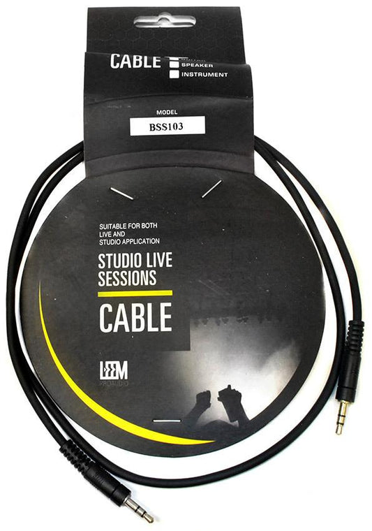 Leem 3ft Interconnect Cable 3.5mm Straight TRS to 3.5mm Straight TRS
