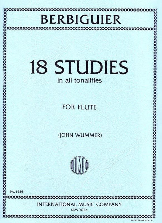 18 Studies for Flute by Berbiguier - IMC1626