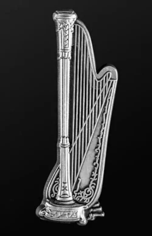 Musician Harp Pin Silver