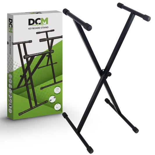 DCM STKXW-S02 Single Braced Keyboard Stand Pre-Assembled Black