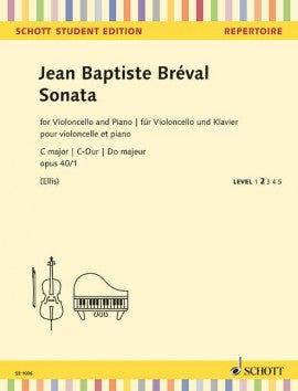 Breval - Sonata in Cmaj Op40/1 for Cello with Piano Accompaniment - Schott SE1006