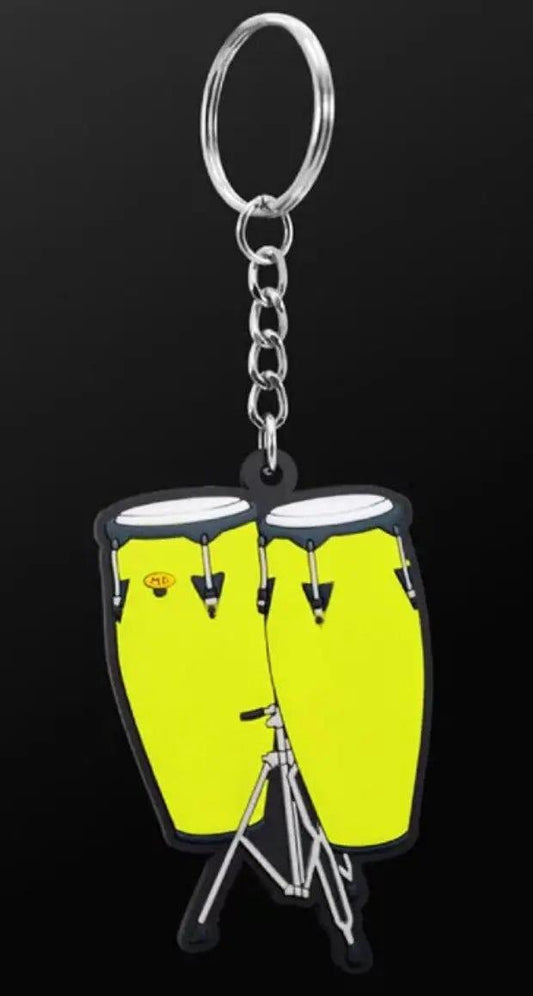 Musician Designer Conga Green Keyring - 3D Keychain, Durable PVC, Gift Envelope, Perfect for Keys and Bags