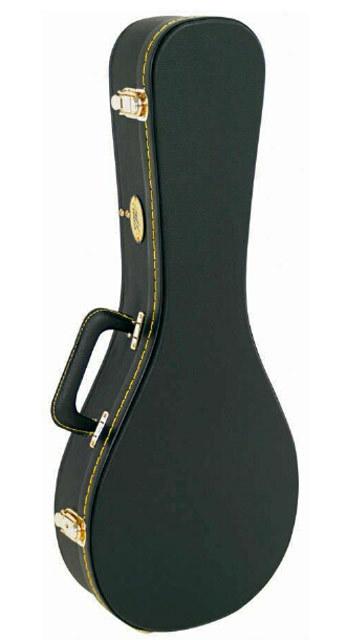 MBT Wooden Mandolin Case - Black, Fits Standard Mandolins, 71cm Length, 66cm Lower Bout, 13cm Headstock Width, 37cm Body Length, 9cm Depth