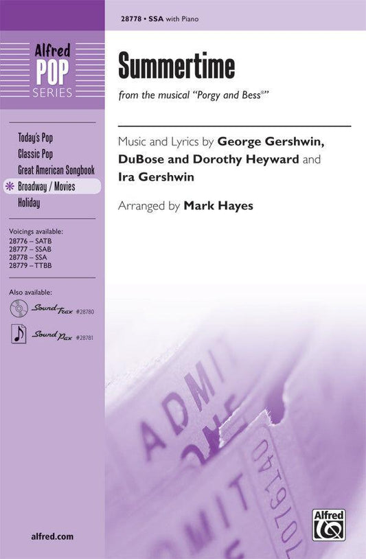 Summertime from Porgy and Bess SSA Choral Sheet Music