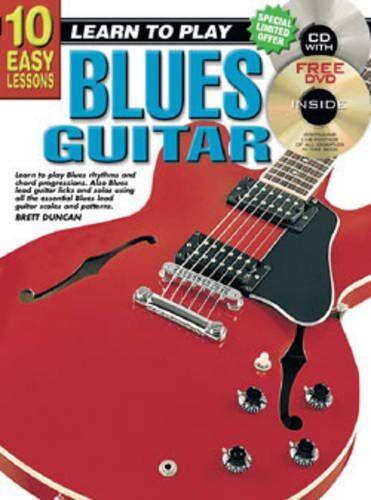10 Easy Lessons Blues Guitar Book CD DVD for Beginners