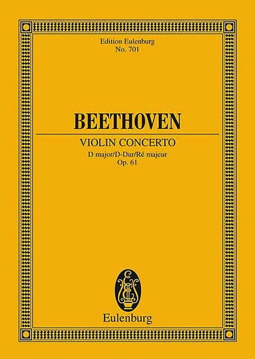 Beethoven Violin Concerto in D Study Score - Edition Eulenburg