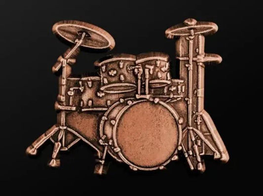 Musician Designer Copper Drum Set Pin