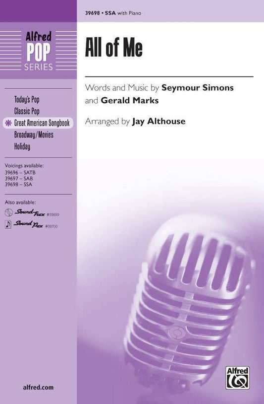 All of Me SSA Choral Sheet Music