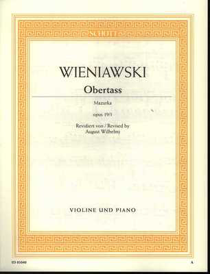 Wieniawski Obertass Mazurka Op19/1 Violin/Piano Accompaniment Schott ED05040