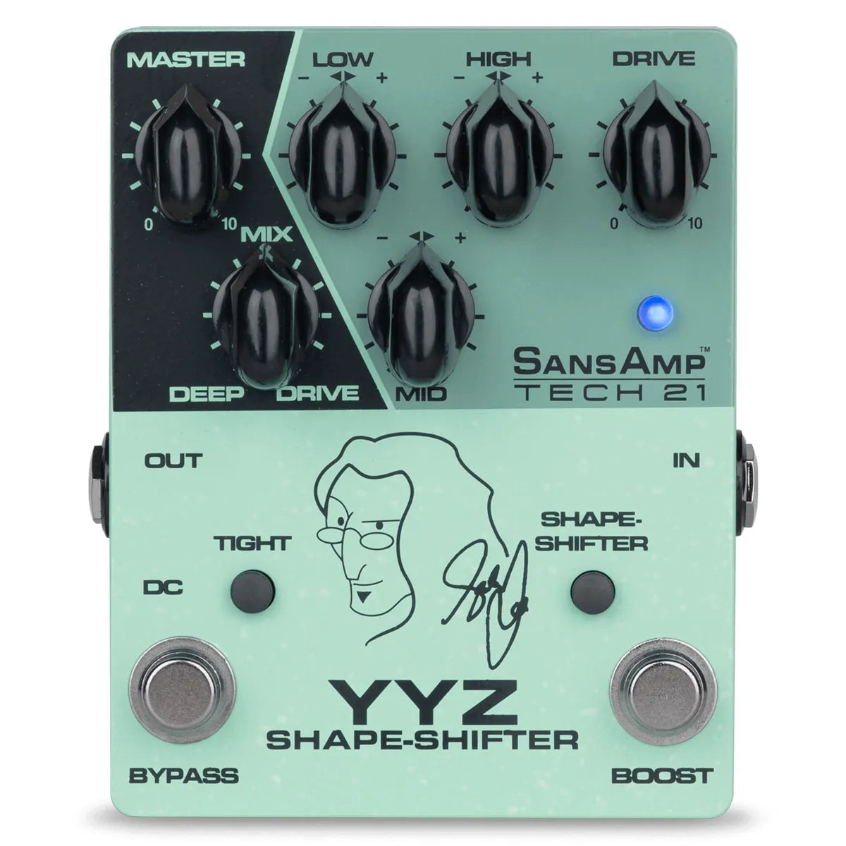 Tech 21 SansAmp YYZ Shape Shifter Geddy Lee Signature Pedal with Boost and Active EQ
