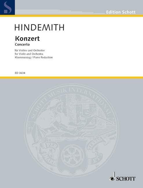 Hindemith Violin Concerto for Violin and Piano Sheet Music