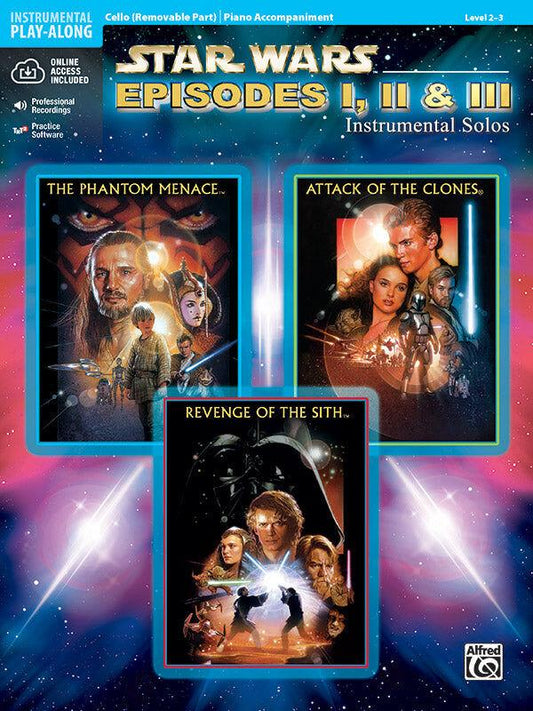 Star Wars Episodes 1-3 Cello Sheet Music with Accompaniment CD and Practice Software