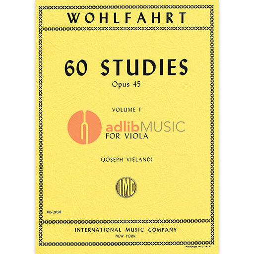 Wohlfahrt 60 Studies Op 45 Volume 1 for Viola