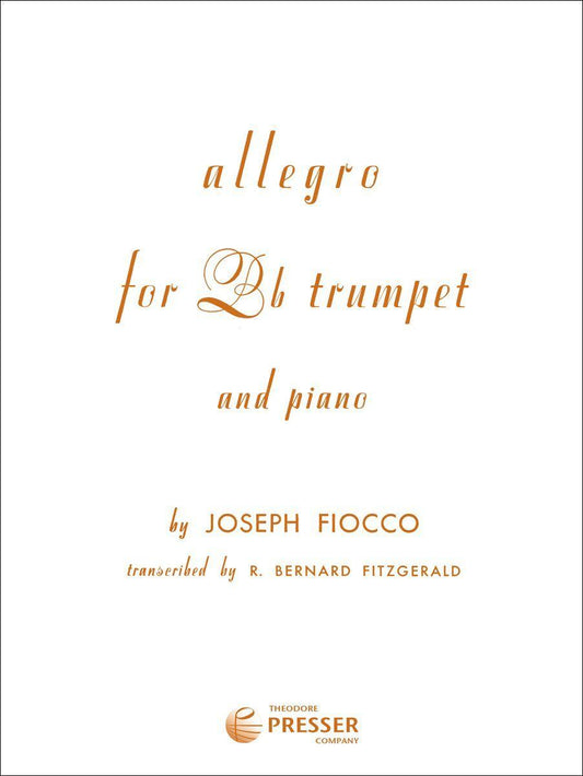 Allegro for Bb Trumpet and Piano by Fiocco