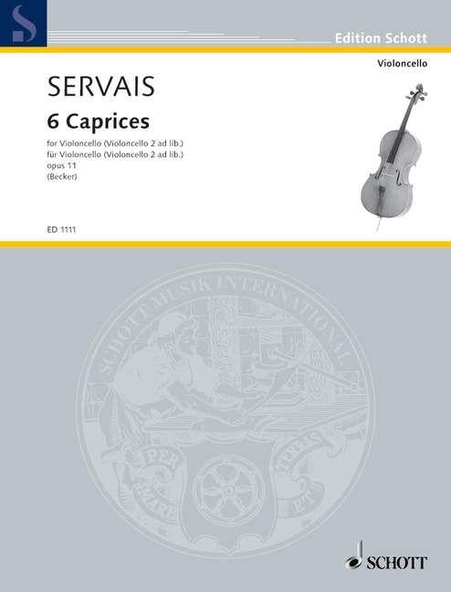 Servais 6 Caprices for Cello Op 11 Sheet Music