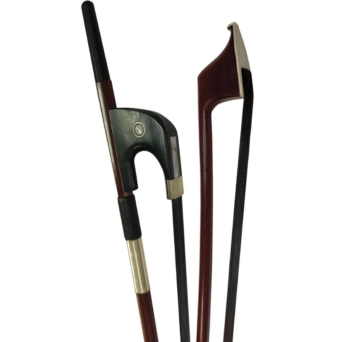 Vivo Student Double Bass German Bow 3/4 Octagonal Wood Stick Ebony Frog Silver Plated Winding Genuine Horsehair [VBBO-GS34]