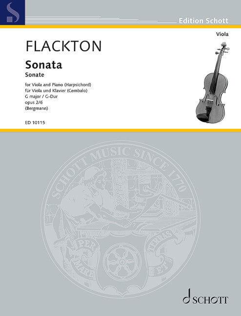 Flackton Sonata in G Major Op 2 No 6 for Viola and Piano Sheet Music
