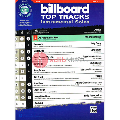 Billboard Top Tracks Instrumental Solos for Viola Book/CD