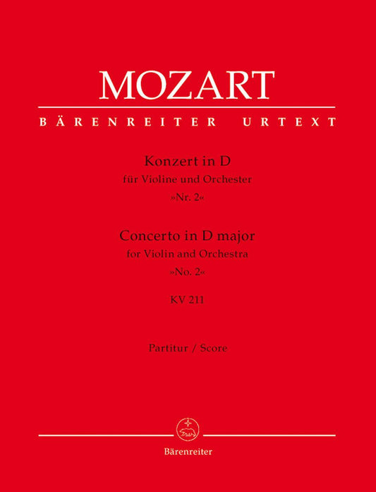 Violin Concerto No 2 in D Major K 211 Full Score Sheet Music