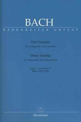 Three Sonatas for Cello & Harpsichord BWV 1027-29, Baerenreiter Urtext Edition, 71 Pages, Cello Solo with Piano Accompaniment