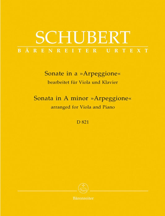 Sonata in A Minor D 821 for Viola and Piano - Schubert Urtext Edition