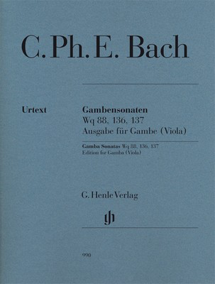 Gamba Sonatas WQ 88, 136, 137 Edition for Viola and Piano