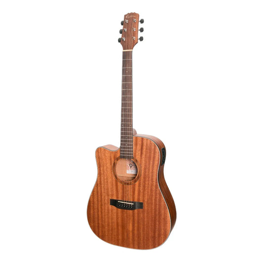 Martinez Natural Series Left Handed Mahogany Top Acoustic-Electric Dreadnought Cutaway Guitar MNDC-15L