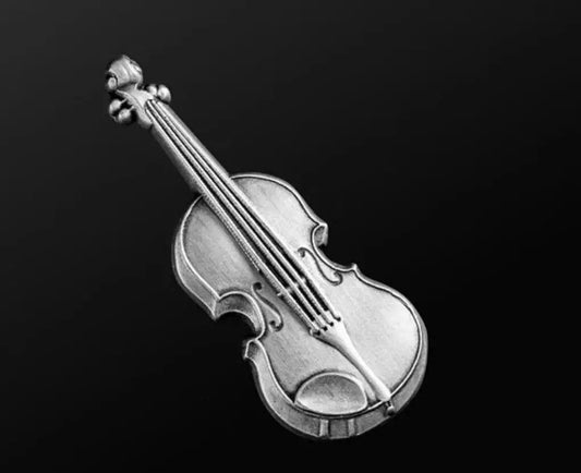 Musician Designer Silver Violin Pin