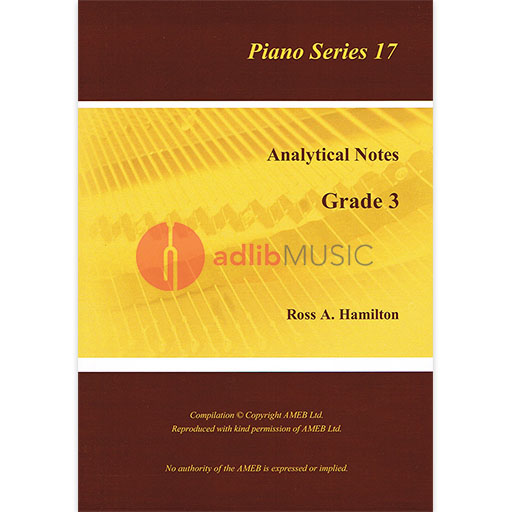 AMEB Analytical Notes Piano Series 17 Grade 3 by Ross Hamilton