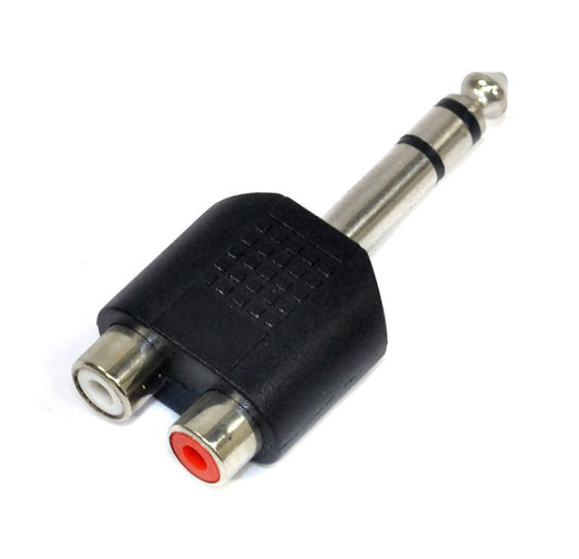 Leem RCA to 1/4" Stereo Plug Adaptor