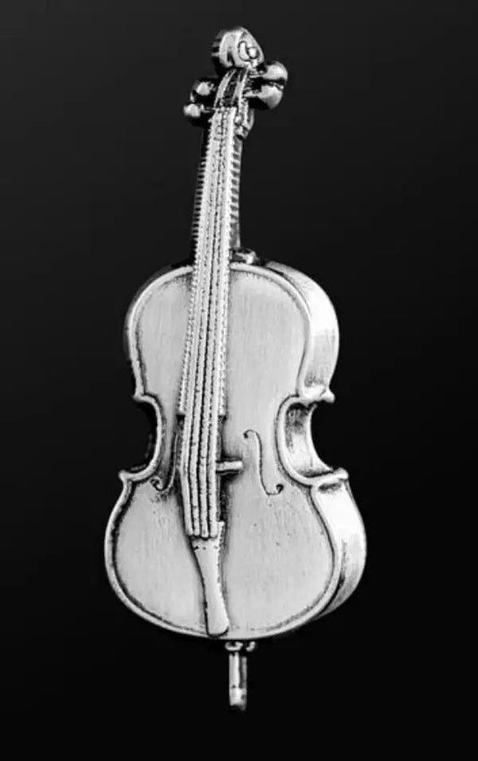 Musician Designer Silver Cello Pin