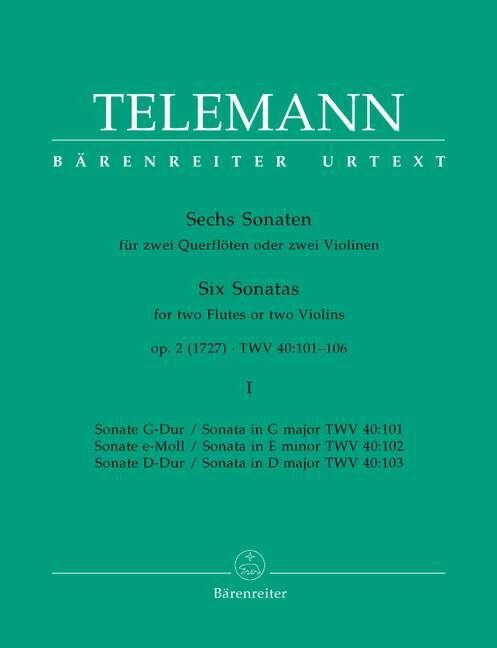 Six Sonatas for Two Flutes Op 2 Volume 1 Sheet Music