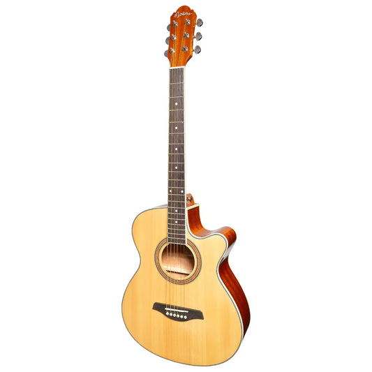 Martinez MFC-41 '41 Series' Folk Size Cutaway Acoustic-Electric Guitar Natural Gloss
