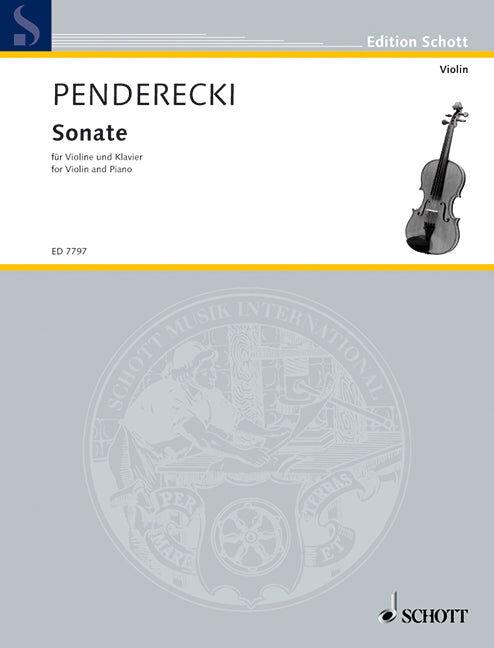 Penderecki Sonata No 1 for Violin and Piano Sheet Music