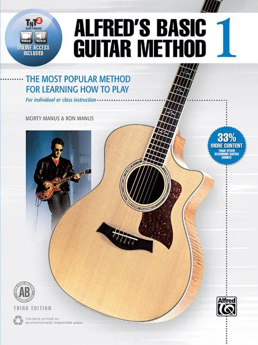 Alfred's Basic Guitar Method 1 Book, OA, DVD with Online Media and Audio Tracks