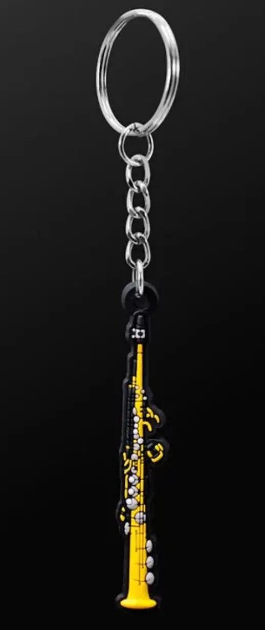 Musician Soprano Saxophone Keyring - 3D Design, Durable PVC, Gift Envelope Included