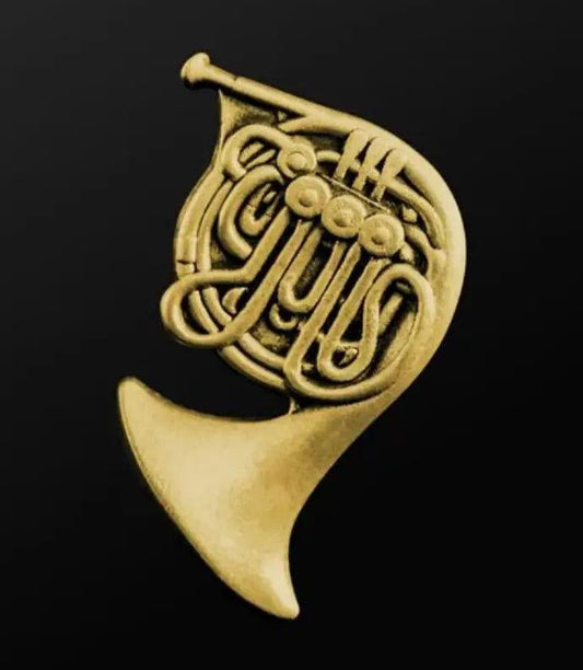 Musician Designer French Horn Gold Pin