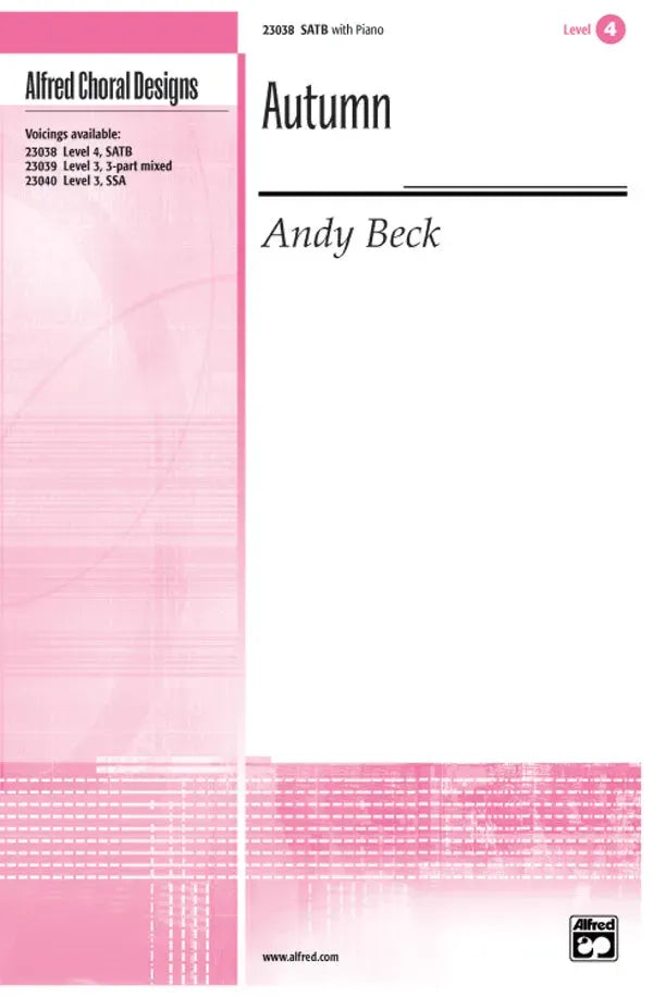 Autumn SATB Choral Sheet Music Level 3