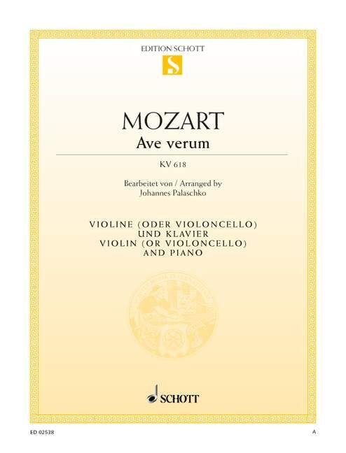 Ave Verum Corpus K 618 for Violin and Piano Sheet Music