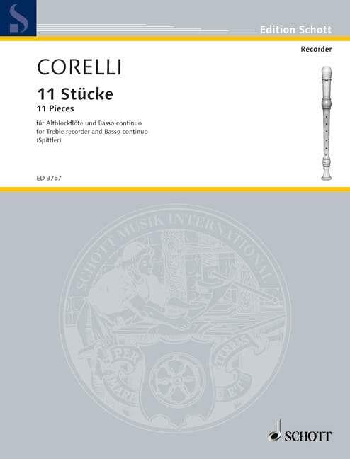 Corelli - 11 Pieces for Treble Recorder and Piano Sheet Music