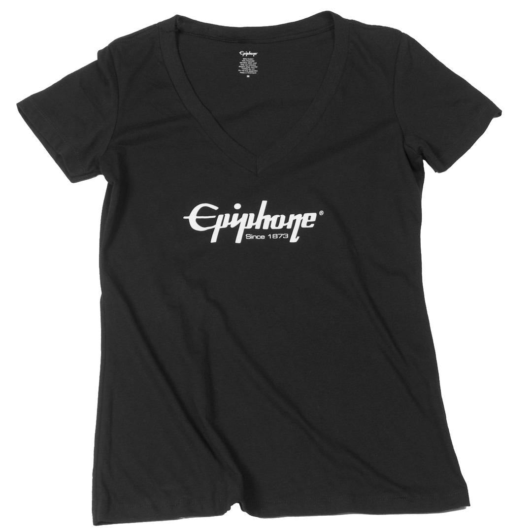 Epiphone Logo Women'S V-Neck Tee (Black) Medium