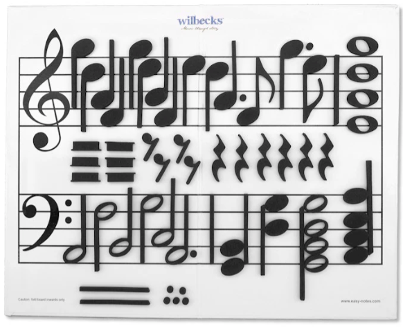 Wilbecks Music Notation Magnets - Notes and Rests for Classroom Use