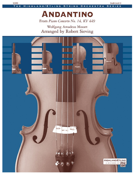 Andantino from Piano Concerto No 14 KV447 String Orchestra Sheet Music