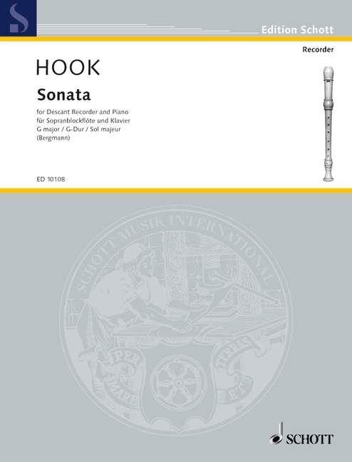 Hook Sonata in G Major Descant Recorder and Piano Sheet Music