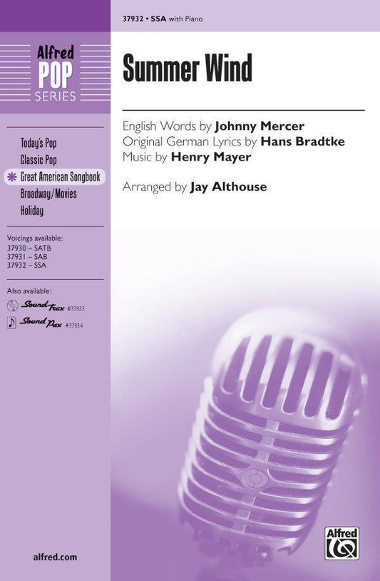 Summer Wind SSA Choral Sheet Music