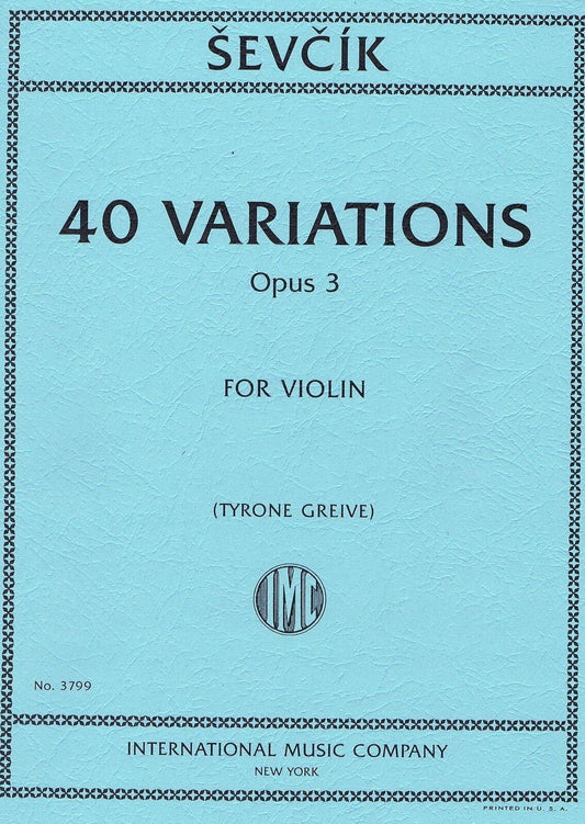Sevcik 40 Variations Op. 3 for Violin Sheet Music