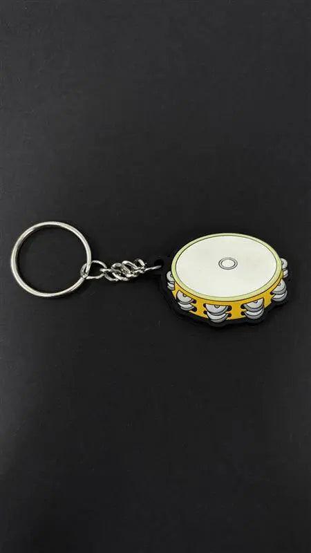 Musician Designer Yellow Tambourine Keyring