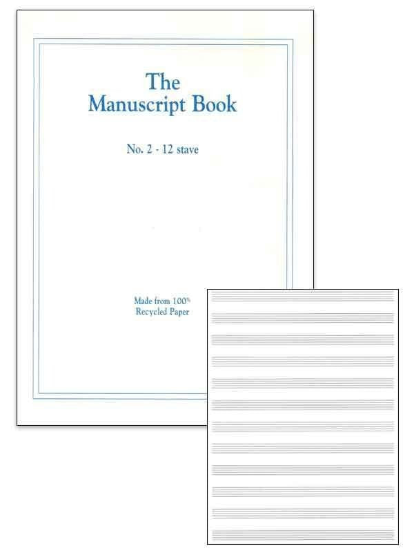 Manuscript Book 2 — 12-Stave, 48pp Stapled, Recycled (All Music Publishing)