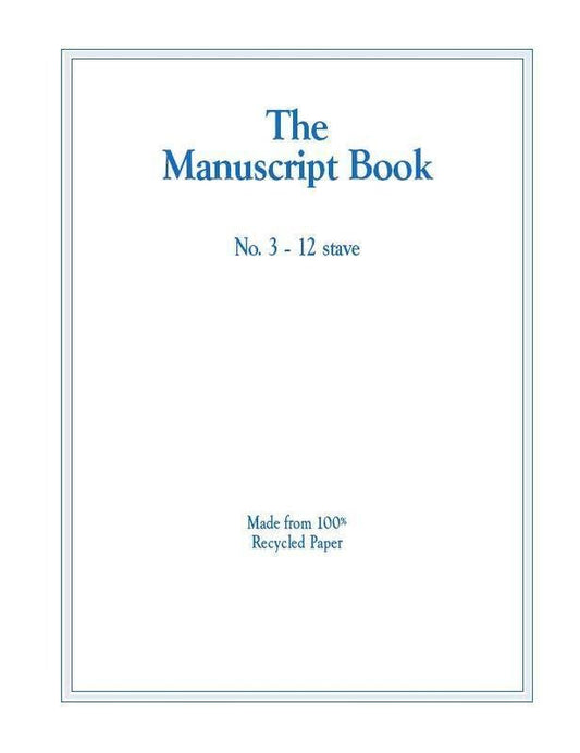Manuscript Book 3 — 12-Stave, 20pp Stapled, Recycled (All Music Publishing)