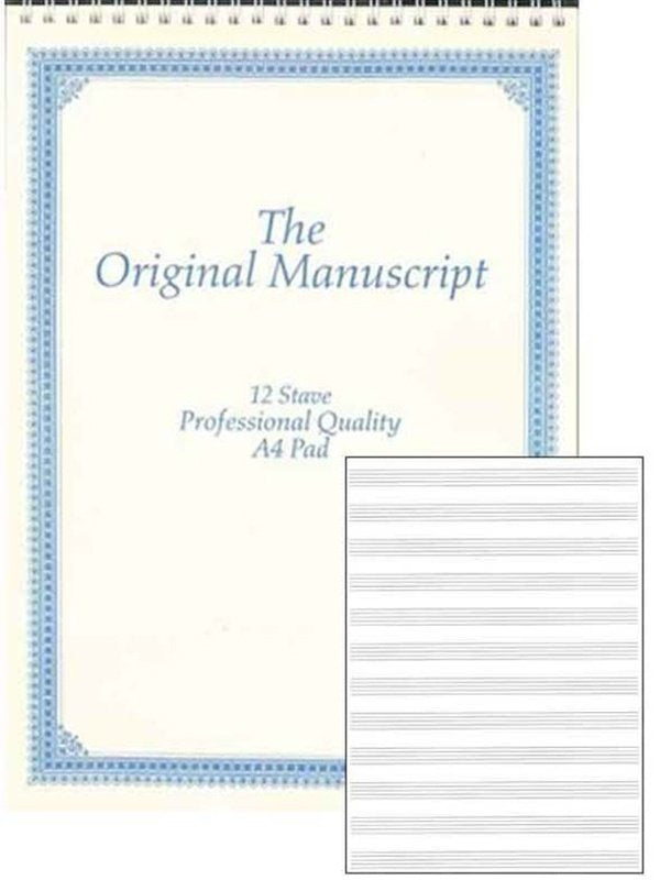Original Manuscript A4 — 12-Stave, 50pp Spiral Top (All Music Publishing)